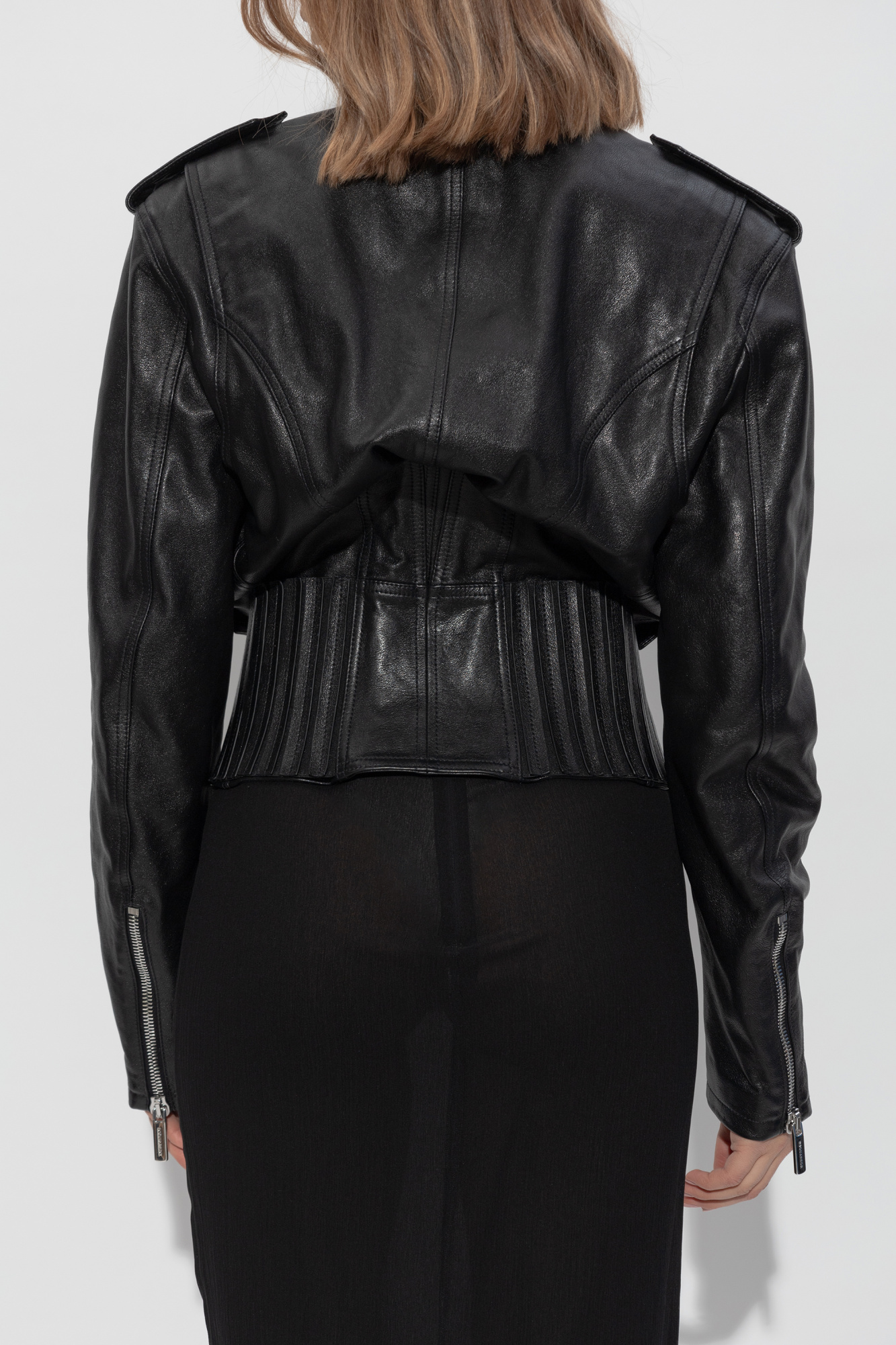 Dsquared2 Leather Fringes Dress Black 38 Black Leather